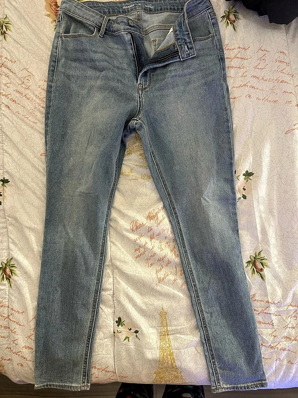 Old Navy High-Waisted Wow Super-Skinny Jeans Blue Waist 12 Short
